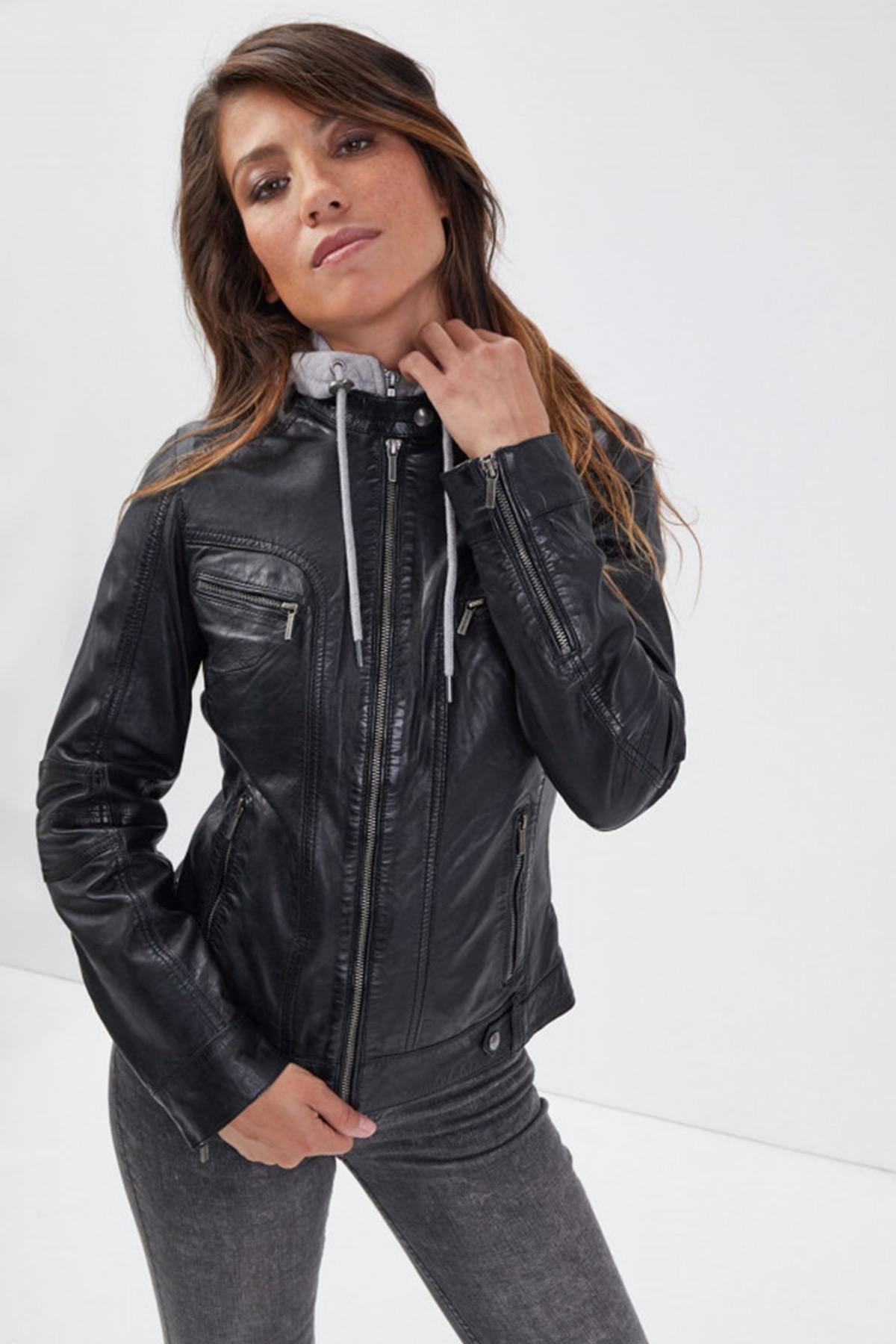 Damen Jacke Rose Garden SILENE HOOD SHEEP AOSTA BLACK — Ansicht 1
