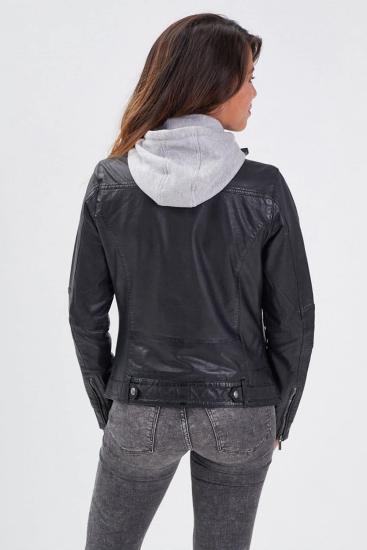 Damen Jacke Rose Garden SILENE HOOD SHEEP AOSTA BLACK — Ansicht 4