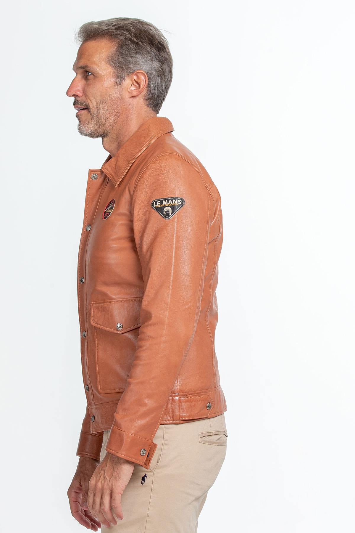 Chaqueta Hombre Steve Mcqueen CHARLIE SHEEP STEVE MCQUEEN CROWN HAVANE — vista 3