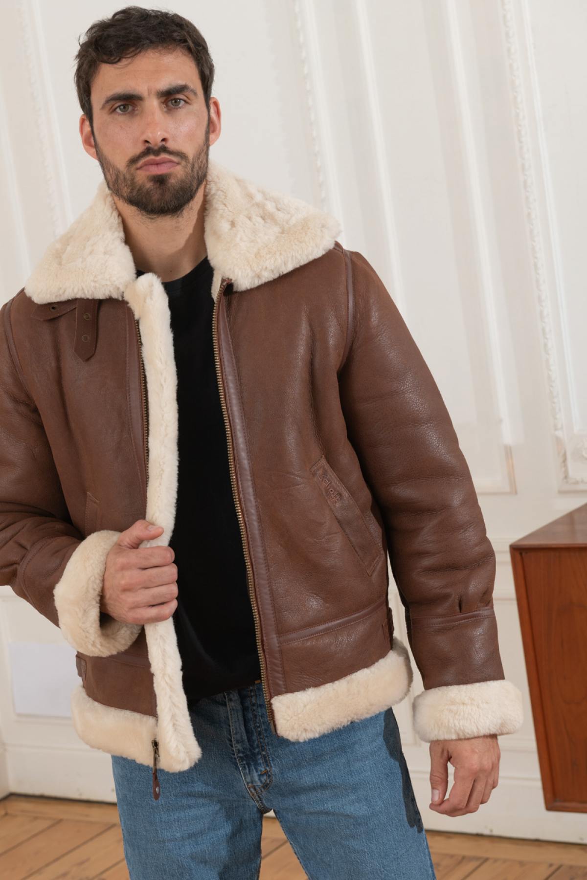 Giacche Uomo Schott LC1259 COGNAC — vista 8