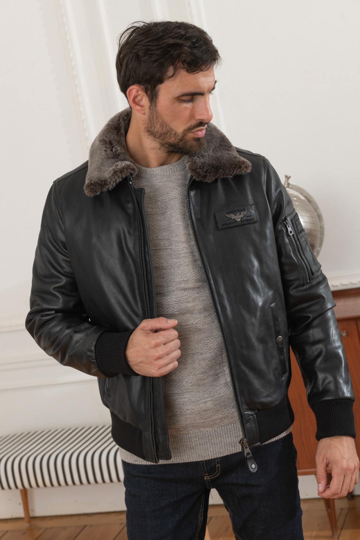 Chaqueta Hombre Redskins TEXACO FENDER BLACK — vista 7