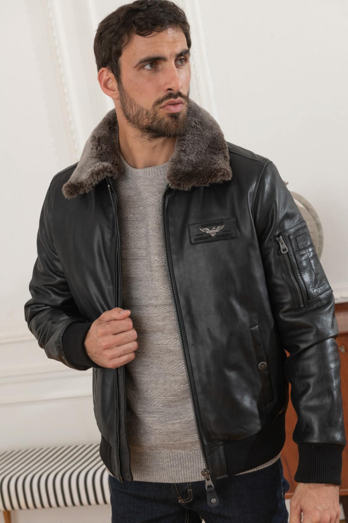 Chaqueta Hombre Redskins TEXACO FENDER BLACK — vista 1
