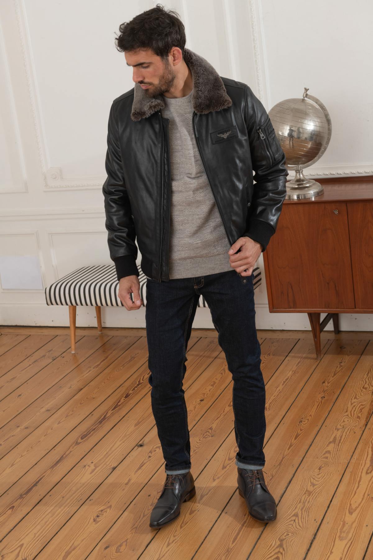 Chaqueta Hombre Redskins TEXACO FENDER BLACK — vista 3