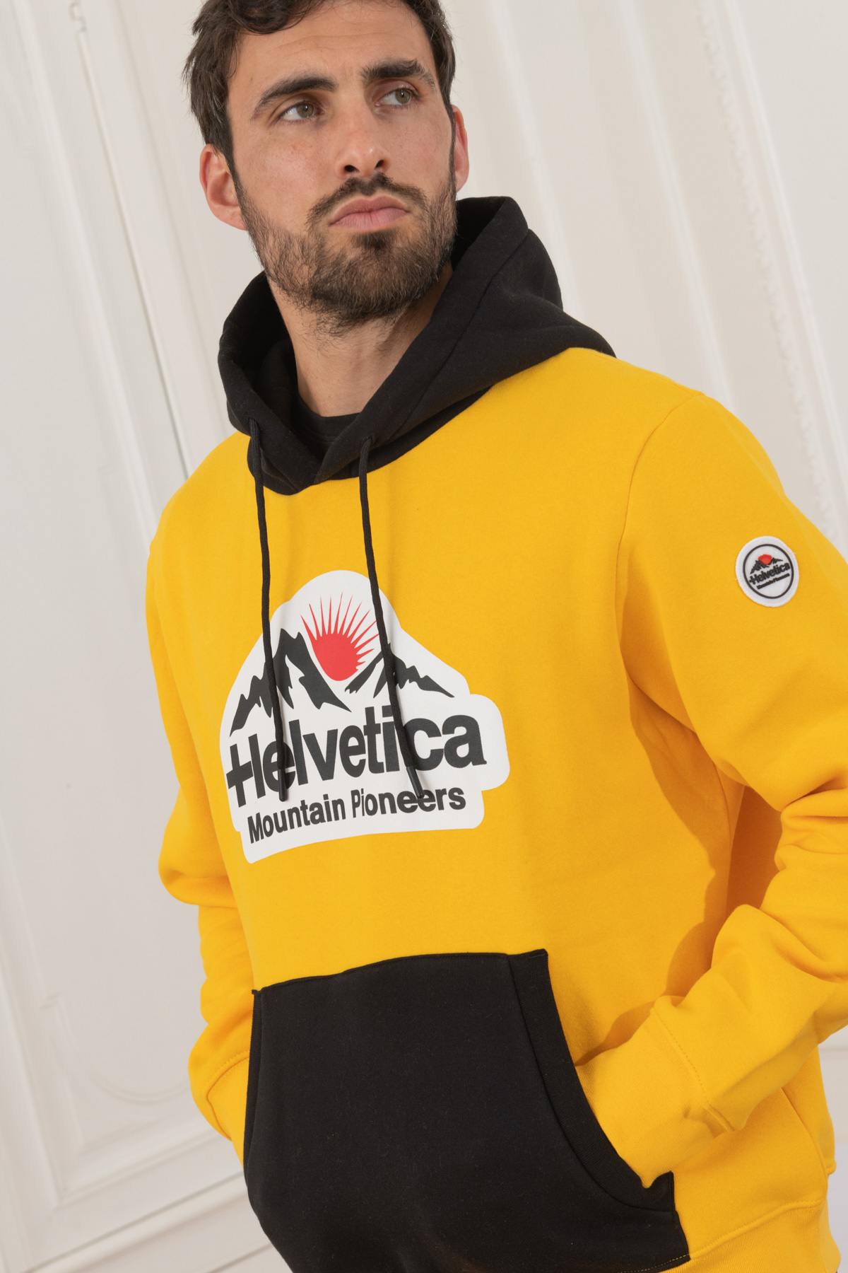 Maglione/felpa Uomo Helvetica Mountain Pioneers WINGO YELLOW — vista 6