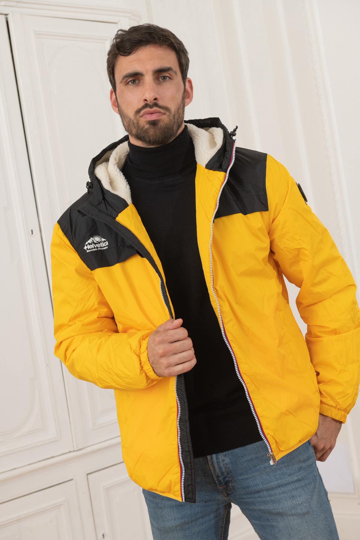 Giacche Uomo Helvetica Mountain Pioneers CASEY YELLOW — vista 6