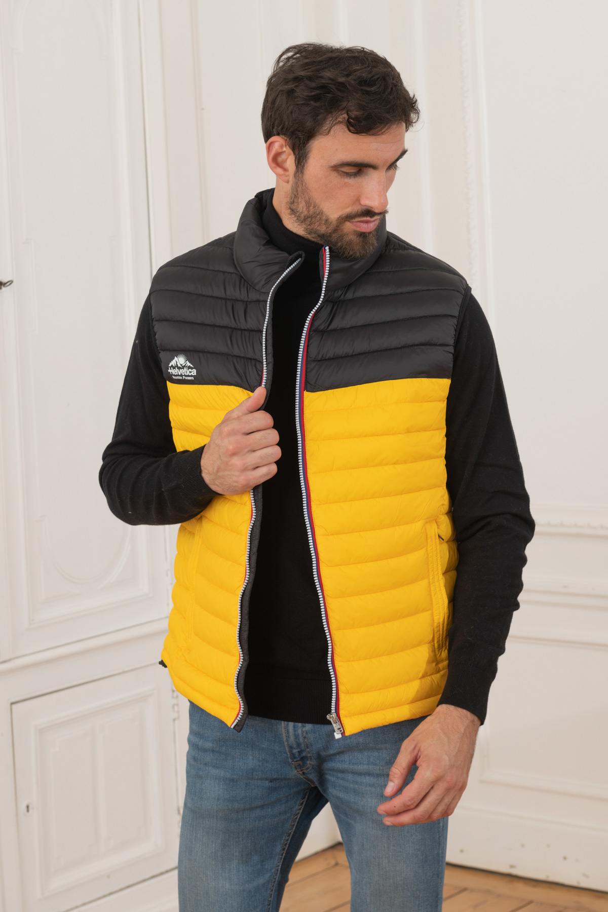 Blouson Homme Helvetica Mountain Pioneers BILLY YELLOW — vue 3