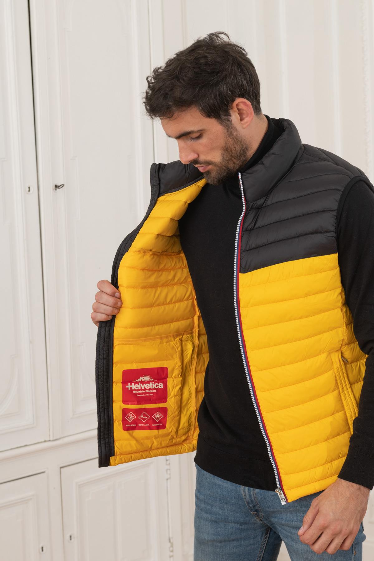 Blouson Homme Helvetica Mountain Pioneers BILLY YELLOW — vue 4