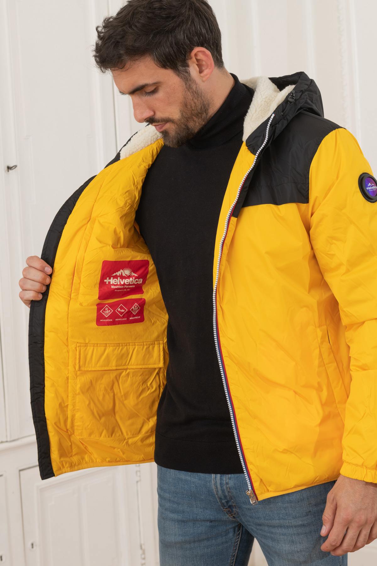 Giacche Uomo Helvetica Mountain Pioneers CASEY YELLOW — vista 5