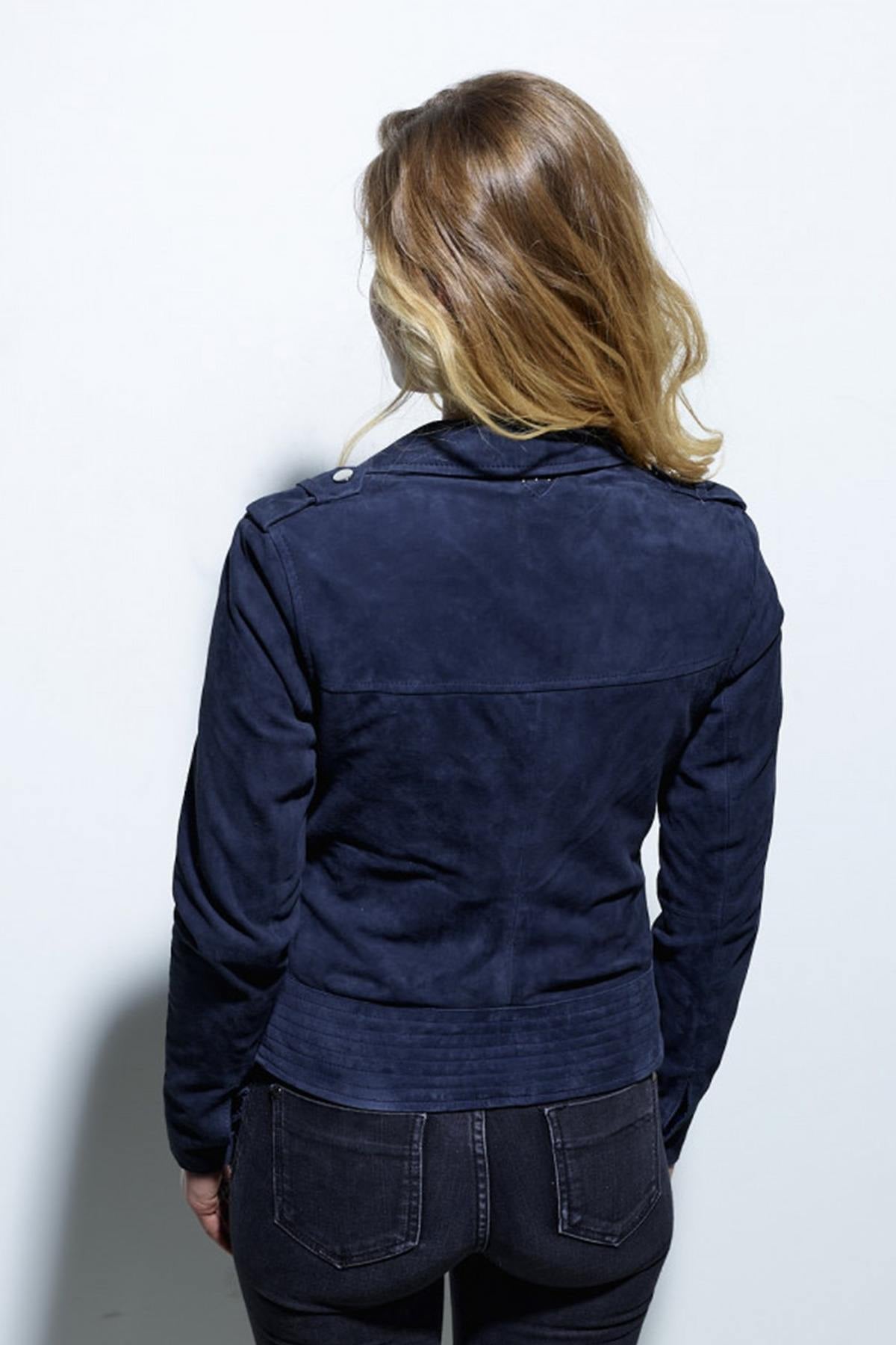 Chaqueta Mujeres Rose Garden VELA GOAT SUEDE NAVY BLUE — vista 6
