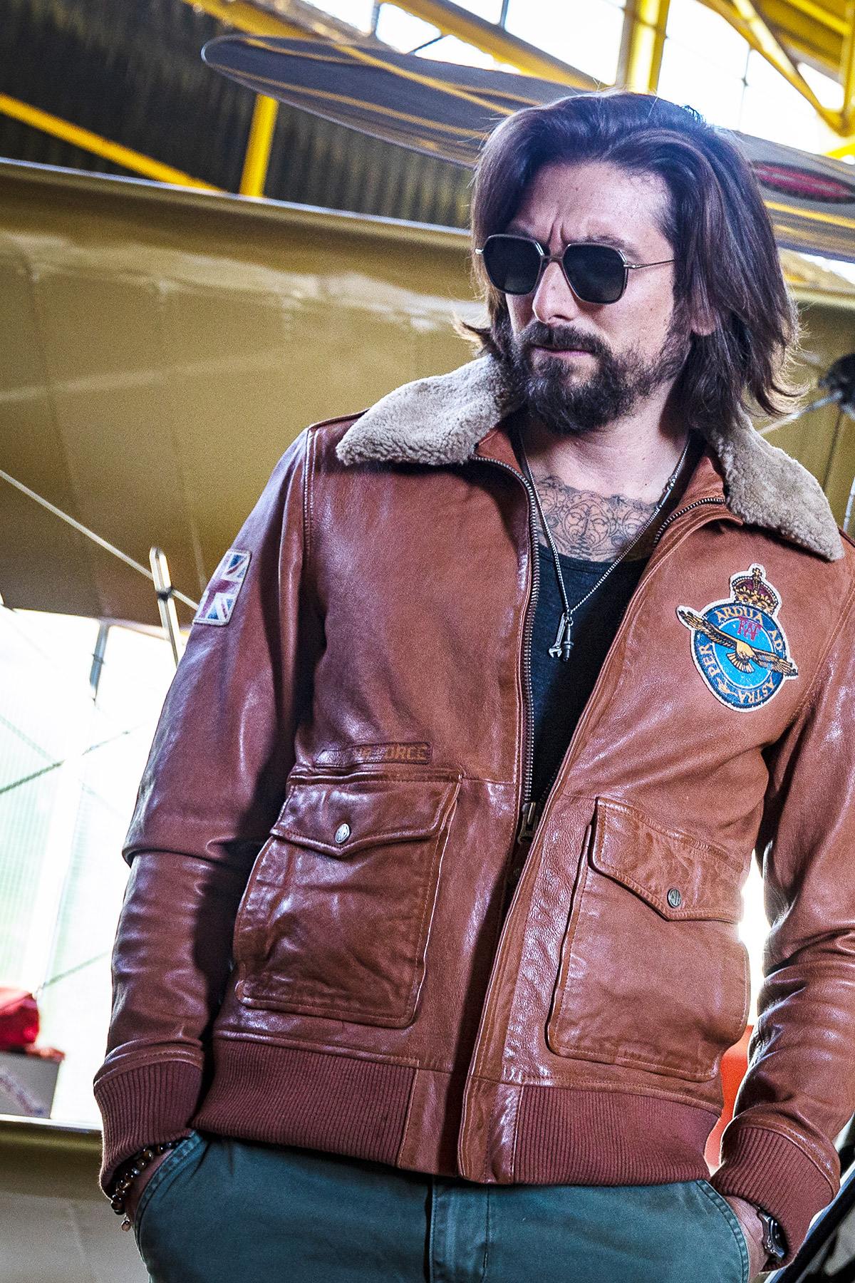 Giacche Uomo Royal Air Force BRITTEN HAVANE — vista 6
