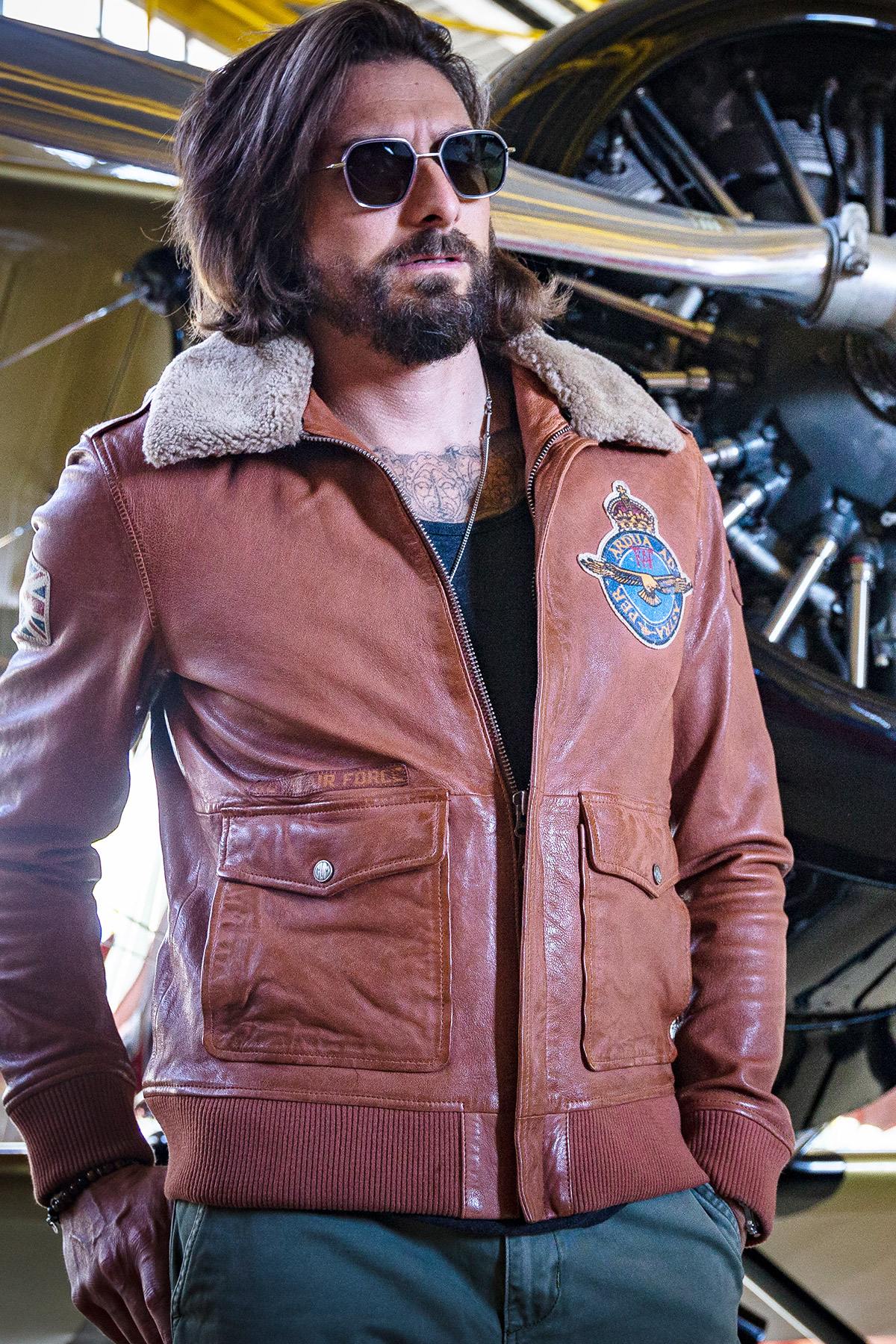 Giacche Uomo Royal Air Force BRITTEN HAVANE — vista 1