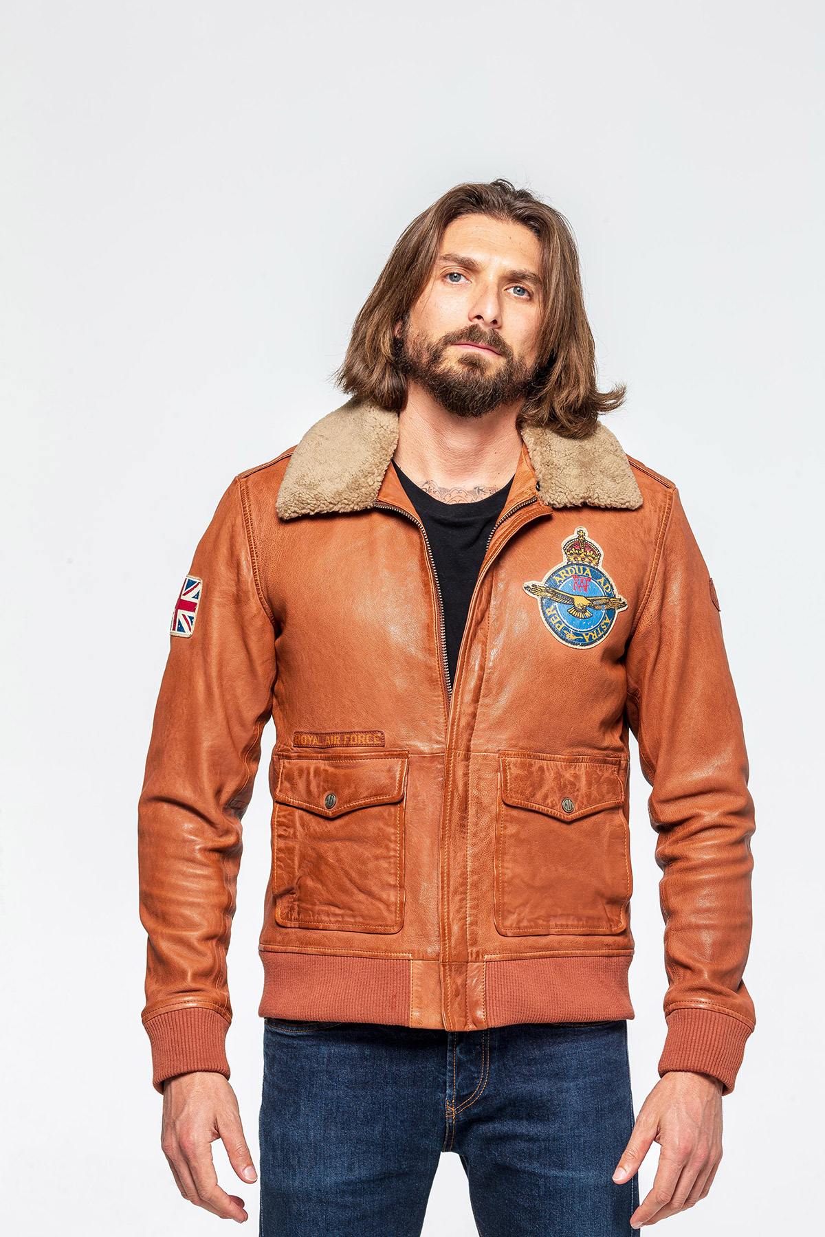 Giacche Uomo Royal Air Force BRITTEN HAVANE — vista 5