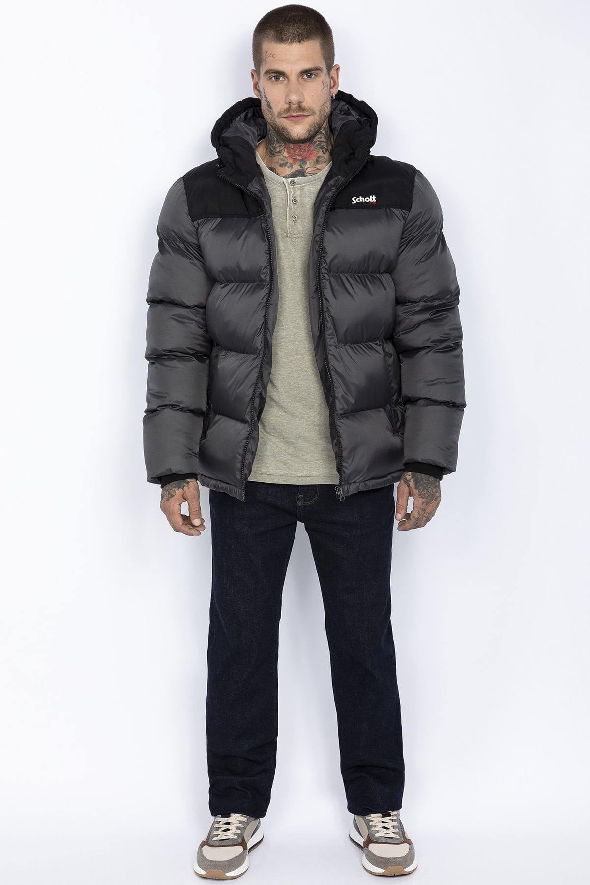 Giacche Uomo Schott UTAH2 ANTHRACITE — vista 5