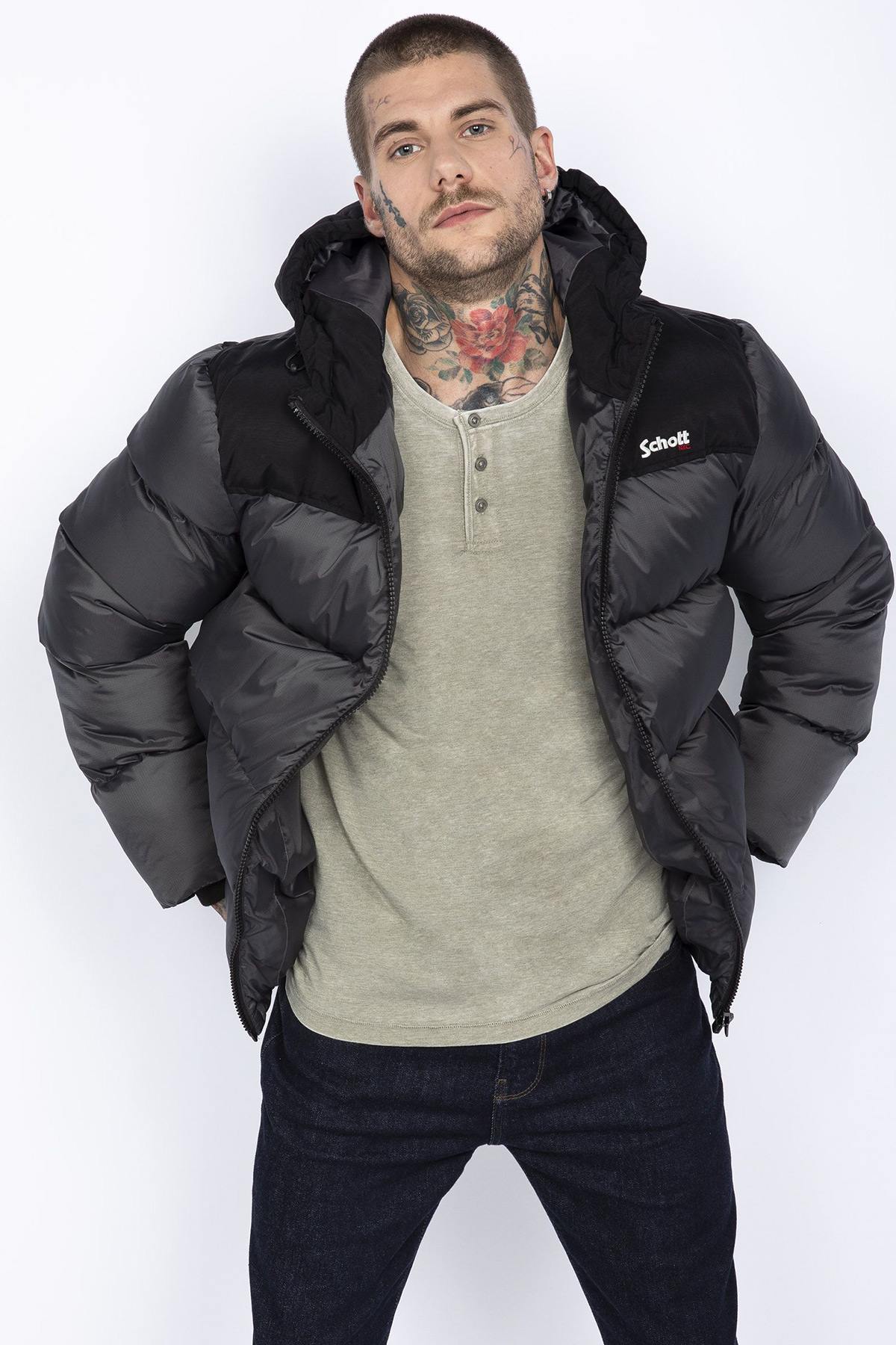 Giacche Uomo Schott UTAH2 ANTHRACITE — vista 1