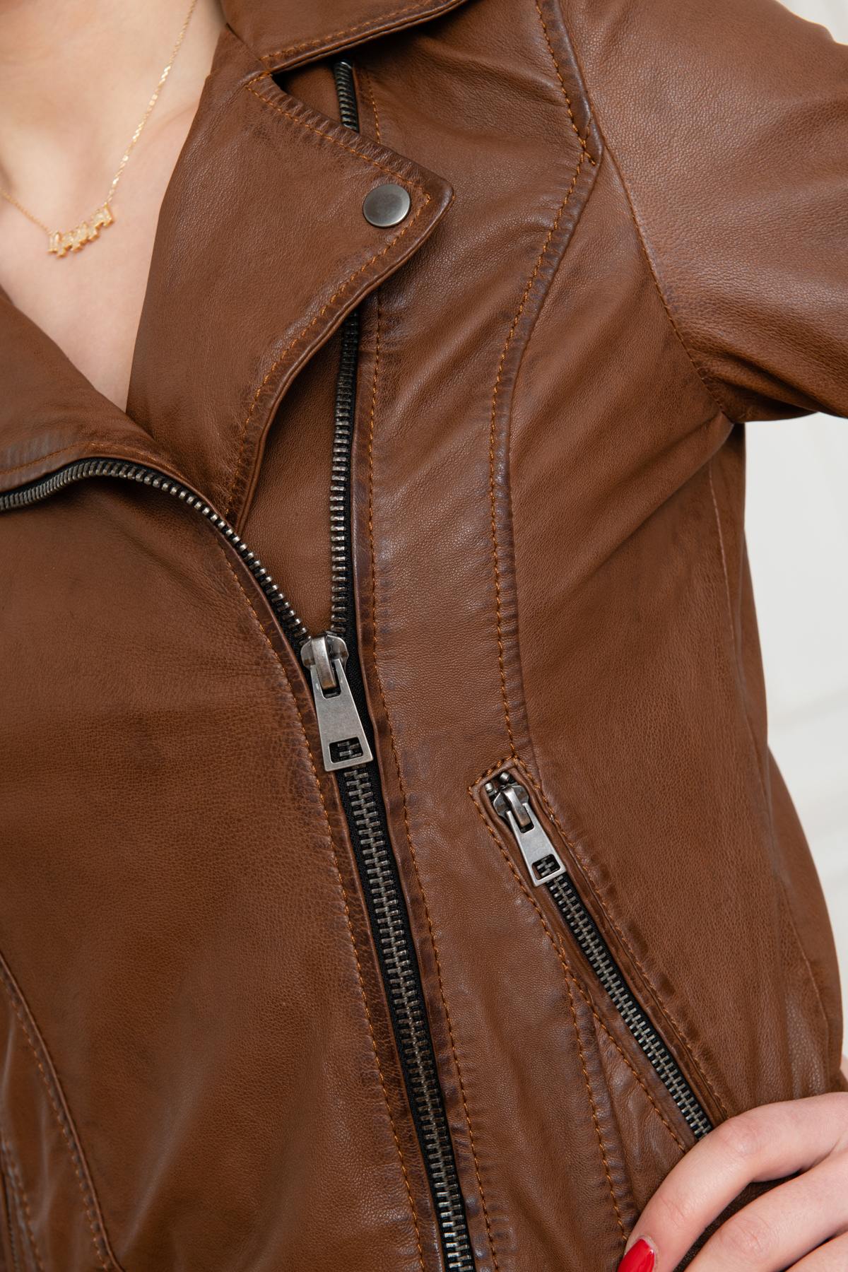 Blouson Femme Oakwood LISA 6 COGNAC 507 — vue 8