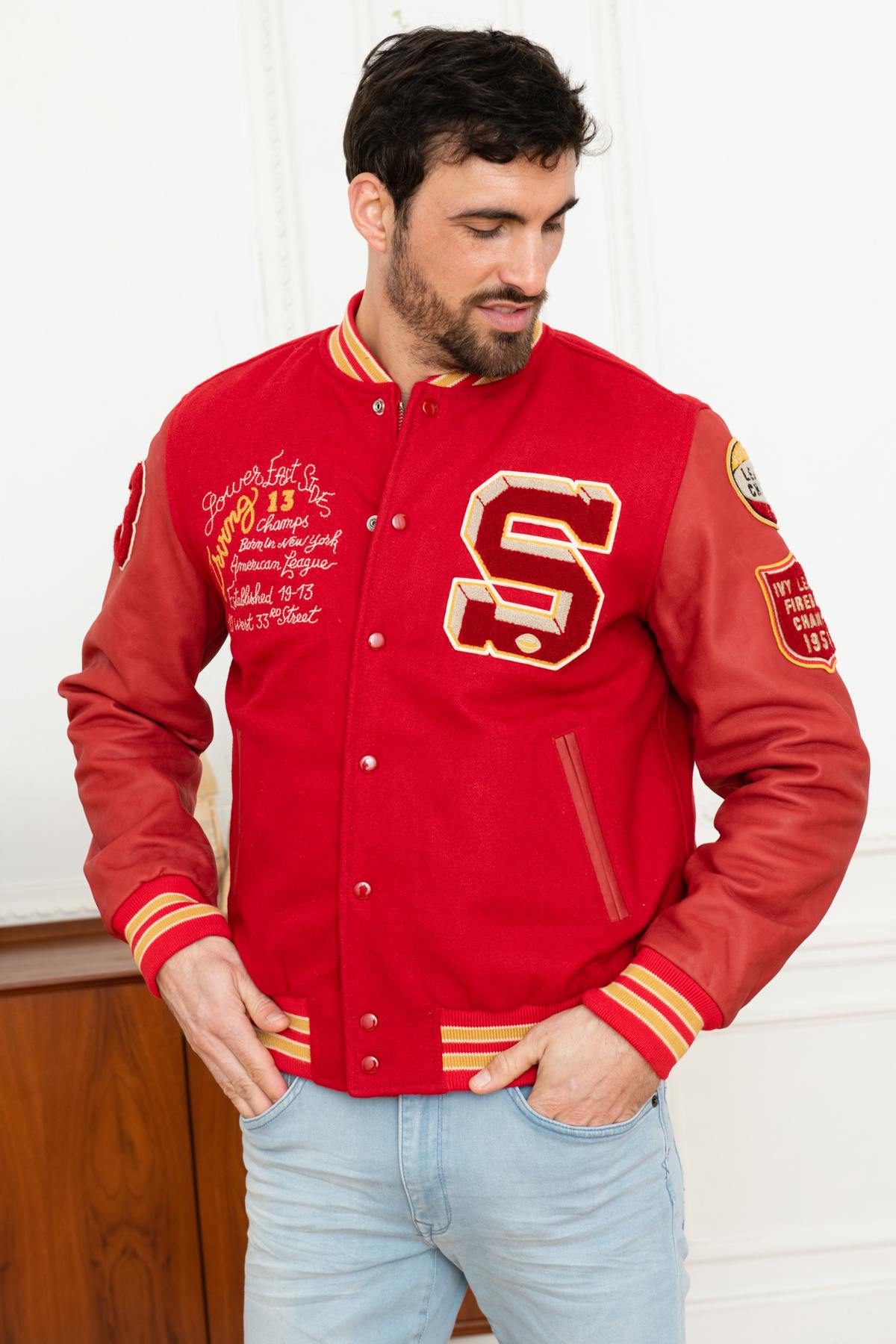 Chaqueta Hombre Schott LCTEDDYBD RED RED — vista 3