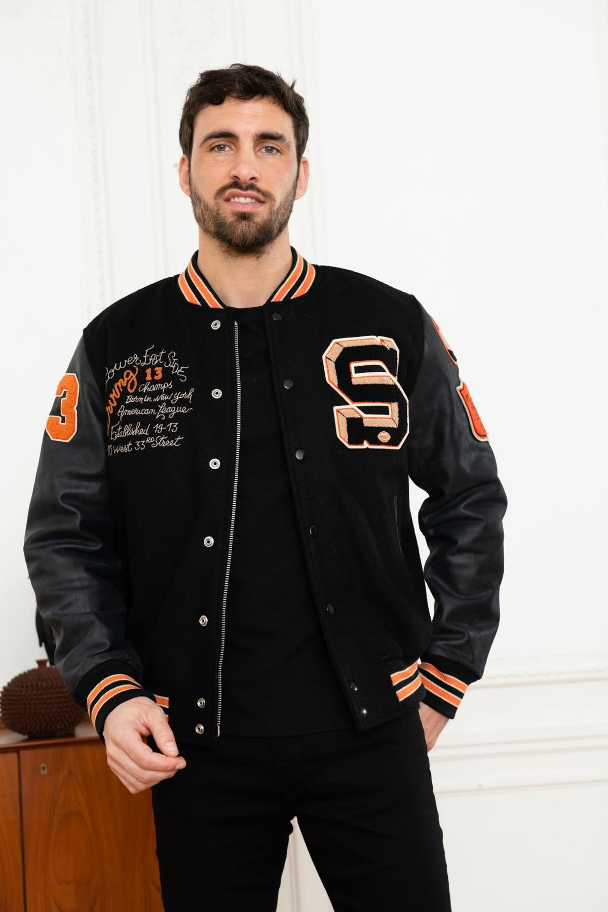Giacche Uomo Schott LCTEDDYBD BLACK BLACK — vista 3