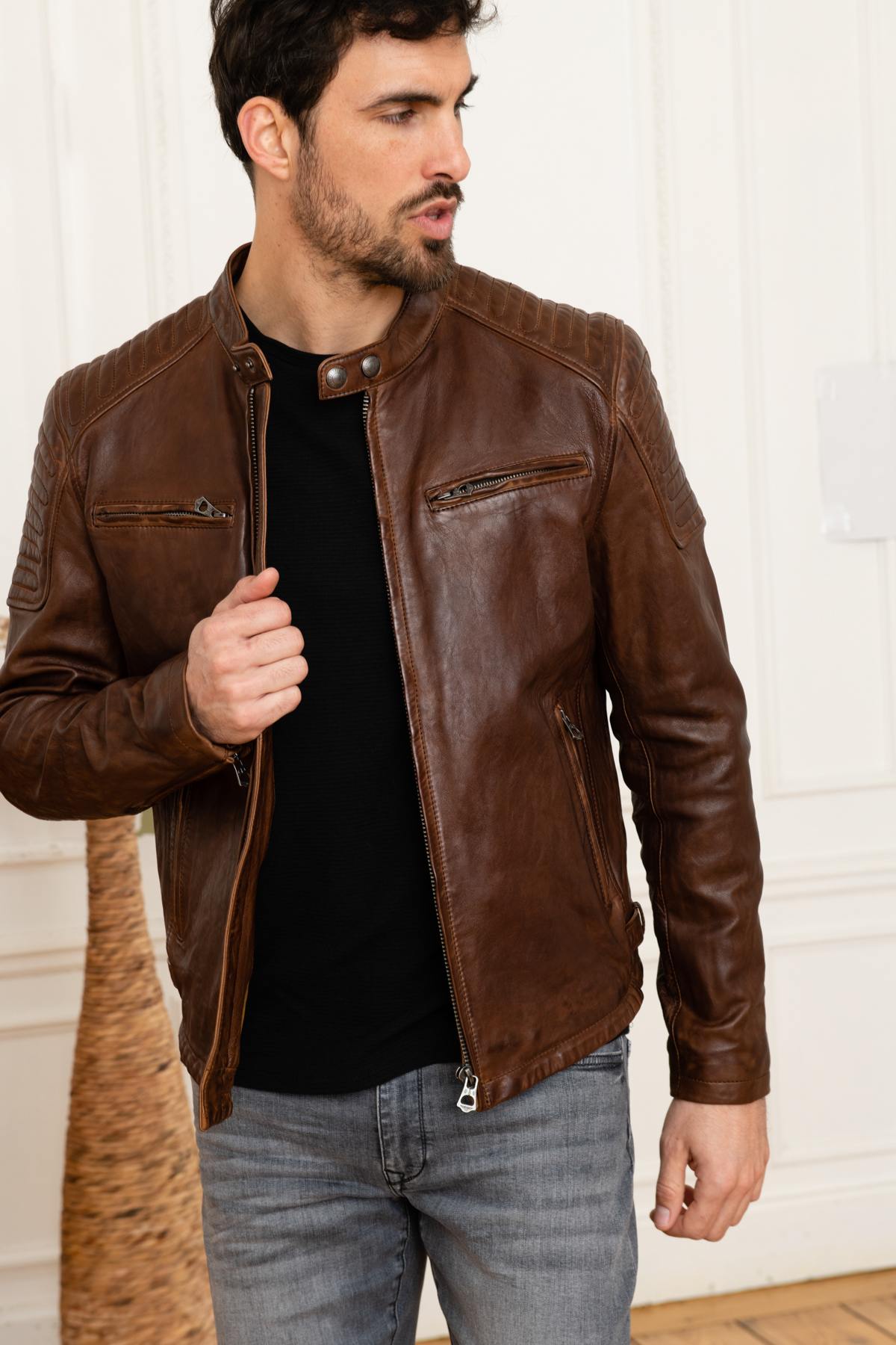 Giacche Uomo Daytona STIRLING LAMB PAOLO DARK COGNAC — vista 8