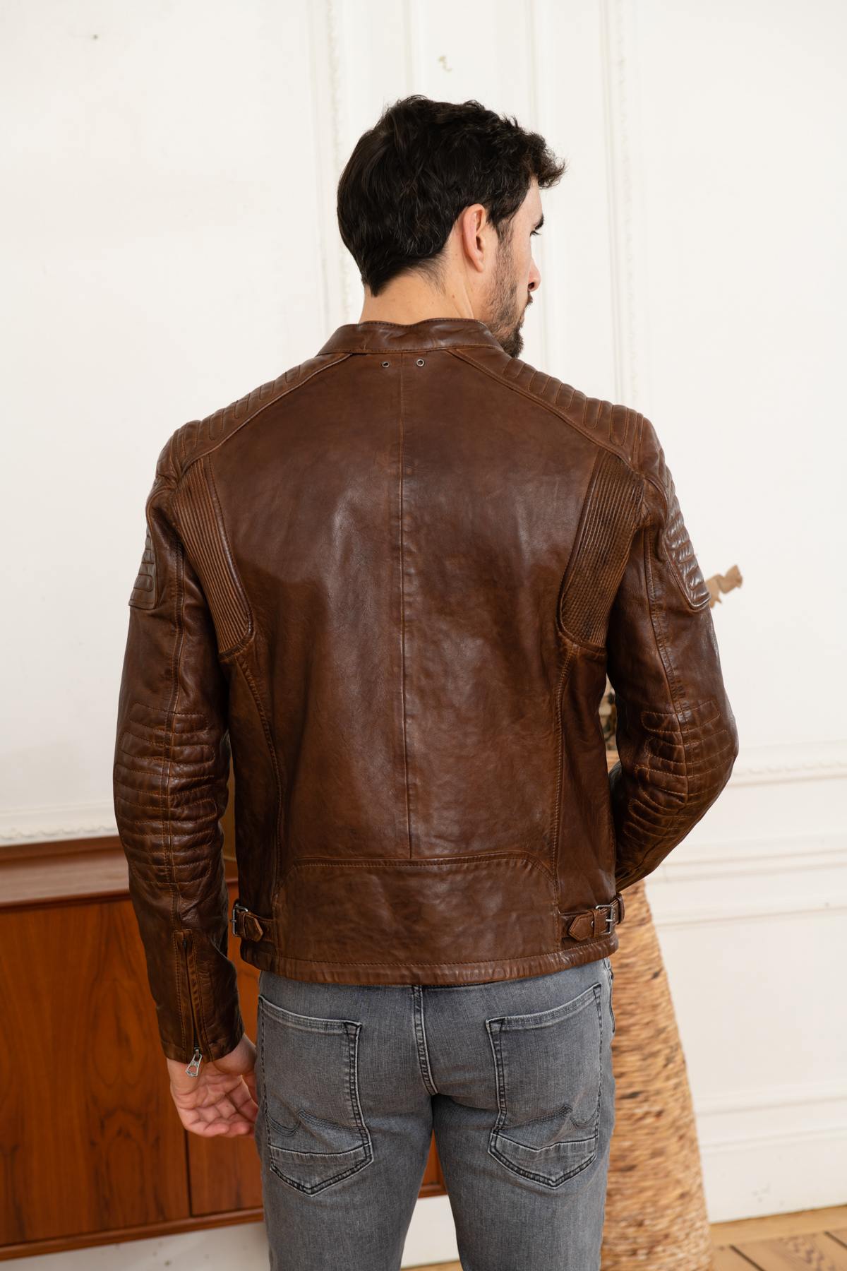 Giacche Uomo Daytona STIRLING LAMB PAOLO DARK COGNAC — vista 5