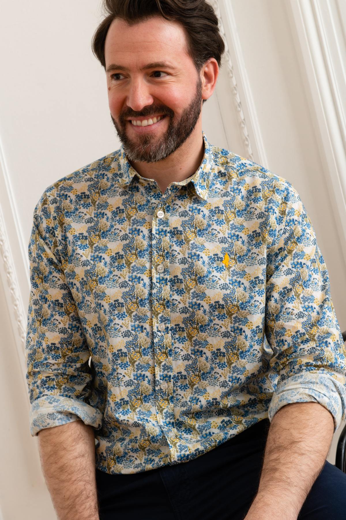 Camicia Uomo Mcs IMCHML_C002 304 JAUNE — vista 3