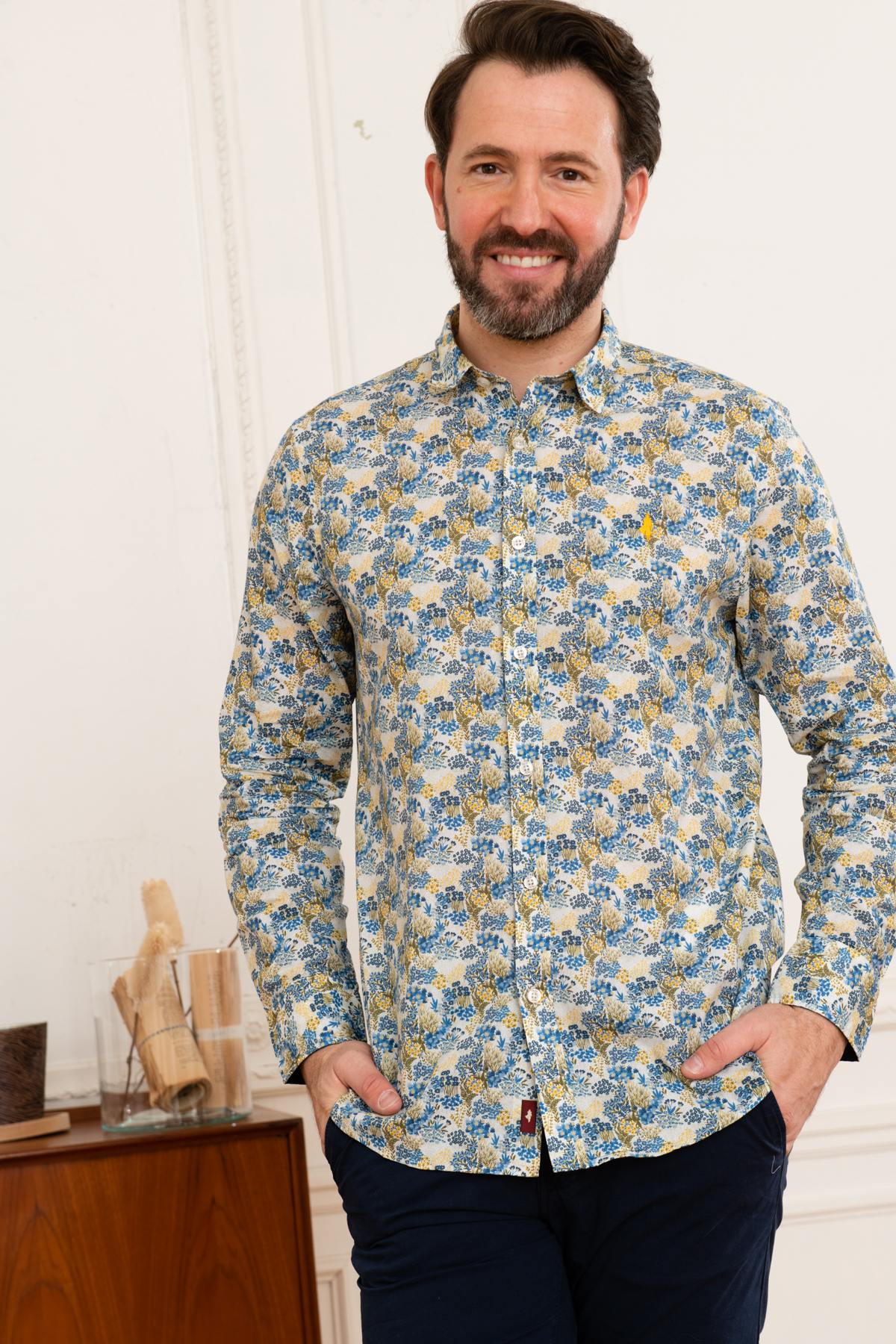 Camicia Uomo Mcs IMCHML_C002 304 JAUNE — vista 1