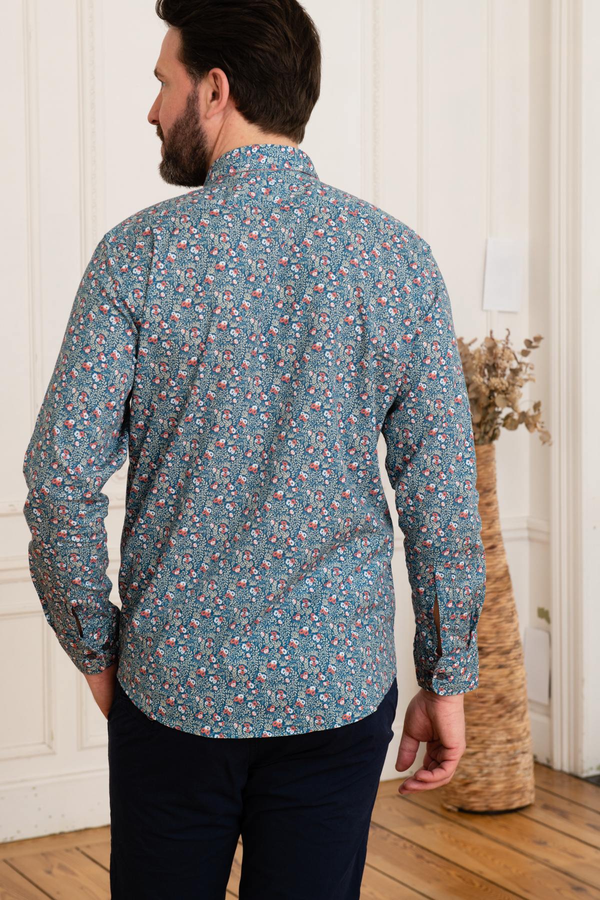 Chemise Homme Mcs IMCHML_C005 754 BLEU INDIGO  — vue 4