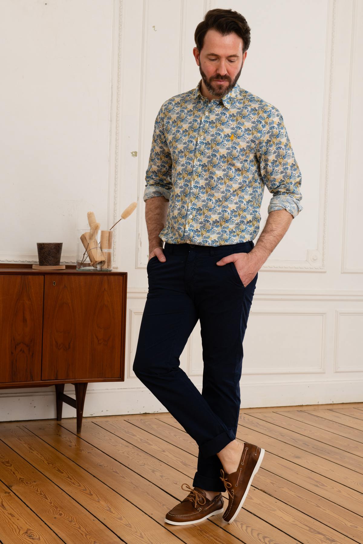 Camicia Uomo Mcs IMCHML_C002 304 JAUNE — vista 2