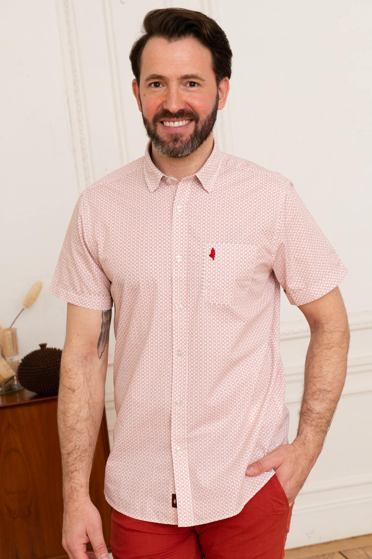 Camicia Uomo Mcs IMCHMC_C002 400 ROUGE — vista 1