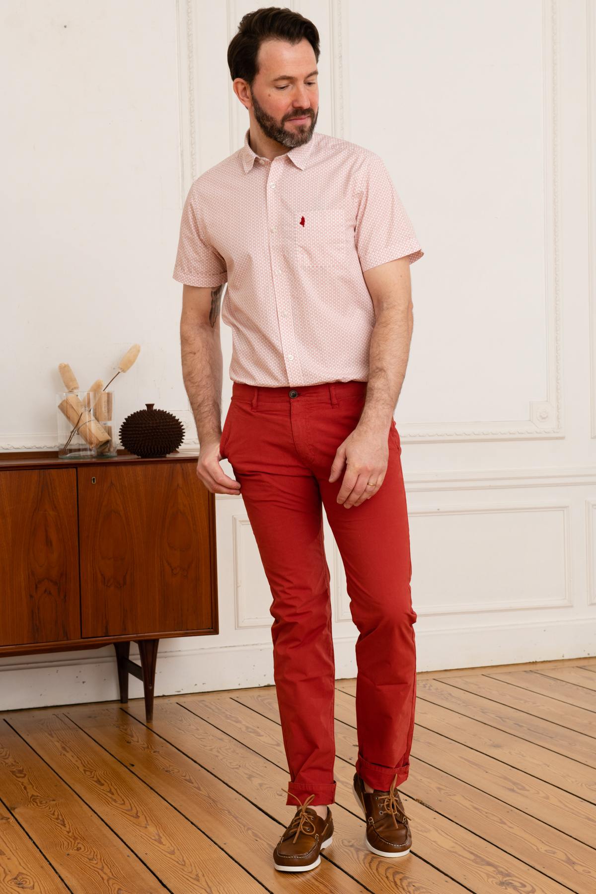Camicia Uomo Mcs IMCHMC_C002 400 ROUGE — vista 2