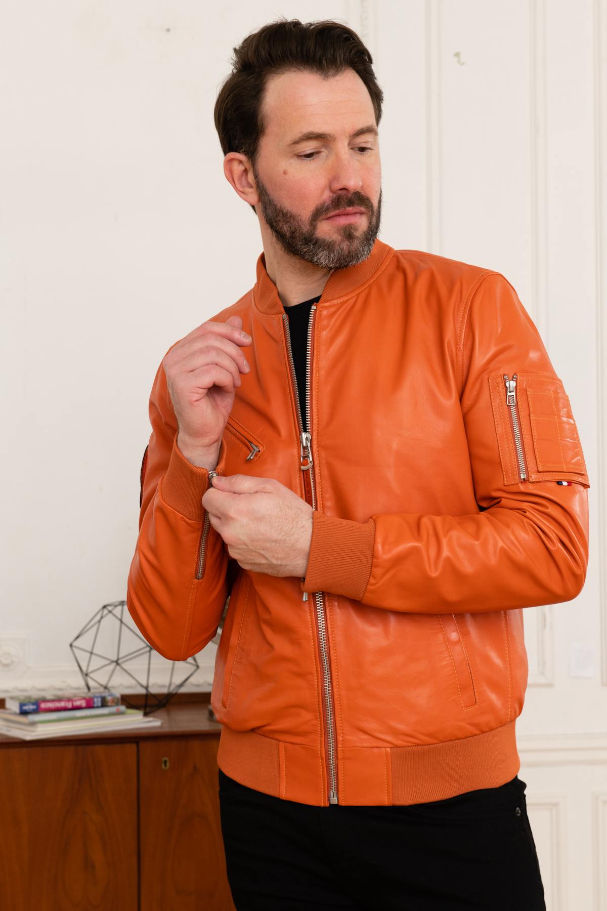 Giacche Uomo Patrouille De France GUN PALOMA ORANGE — vista 1