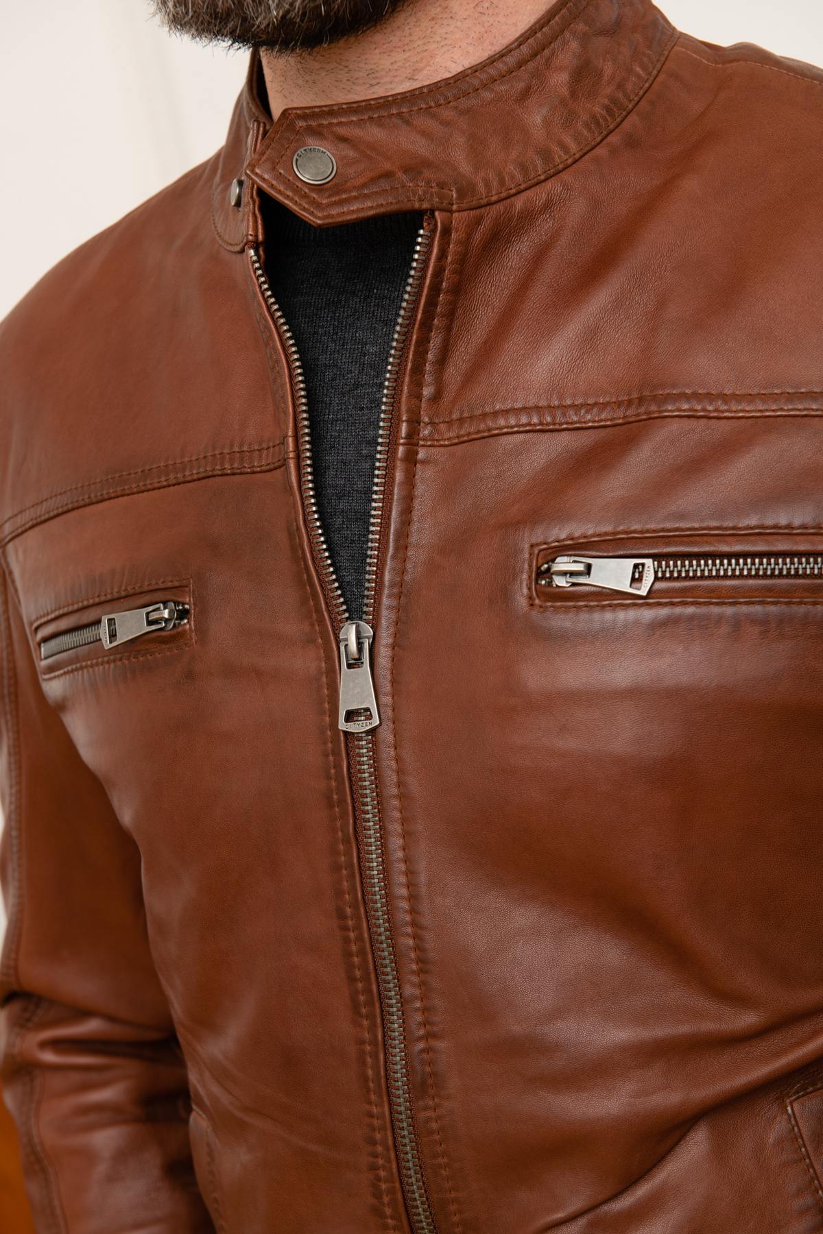 Giacche Uomo Cityzen JACKSON COGNAC — vista 9