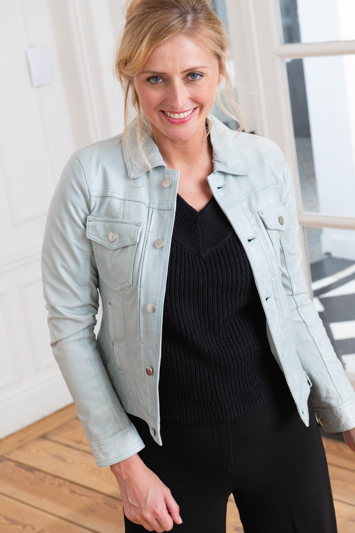 Damen Jacke Rose Garden OLGA LAMB ANAINA AQUA ZZ — Ansicht 6