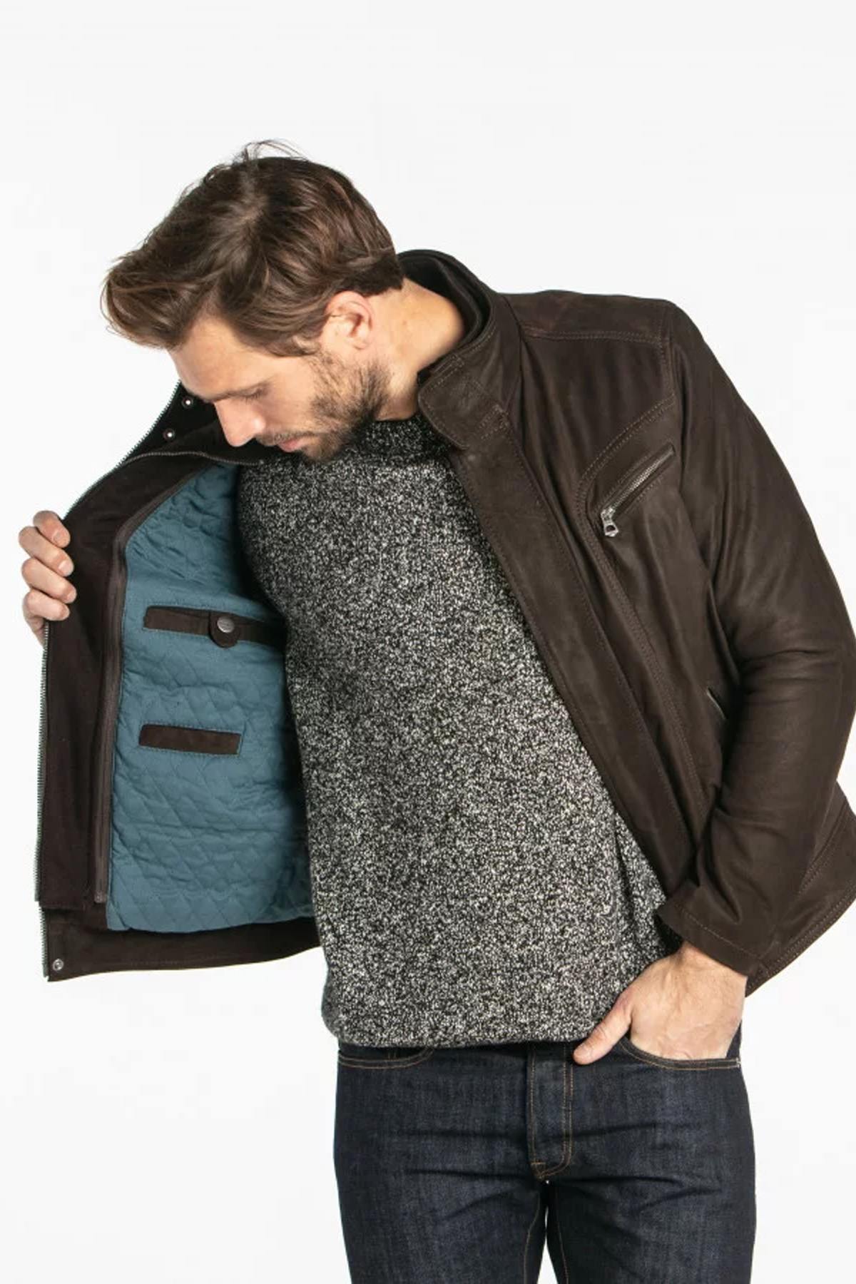 Blouson Homme Daytona FALCON IC COW MADISON BROWN — vue 4
