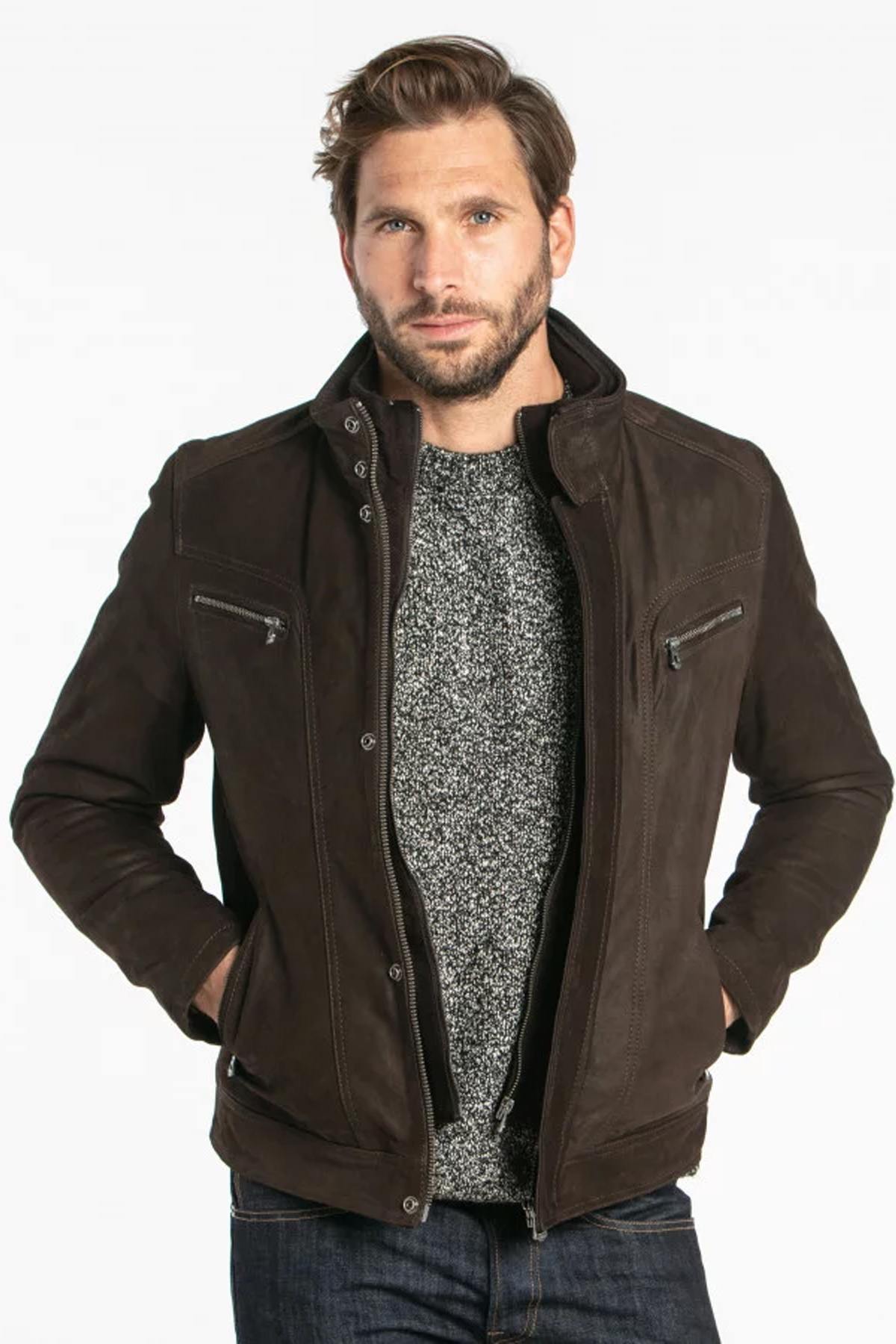 Blouson Homme Daytona FALCON IC COW MADISON BROWN — vue 1