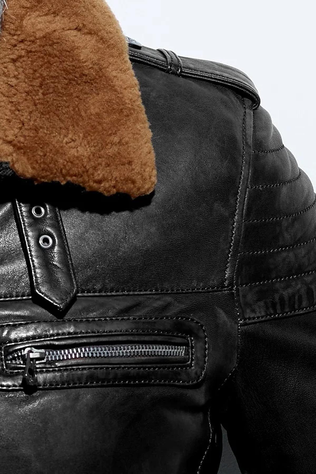 Blouson Homme Daytona PIRATE FUR LAMB ERMIS BLACK — vue 3