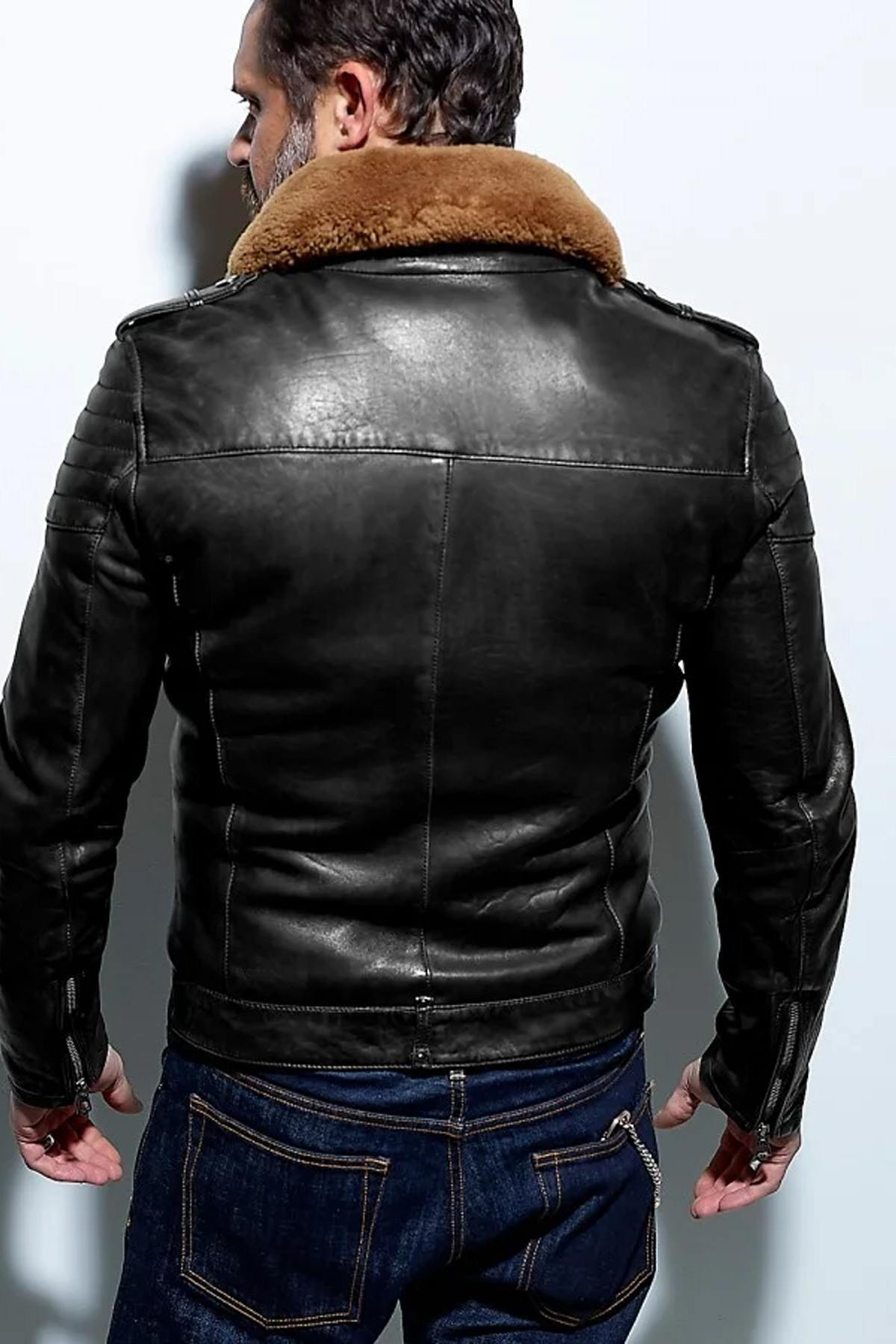 Blouson Homme Daytona PIRATE FUR LAMB ERMIS BLACK — vue 4