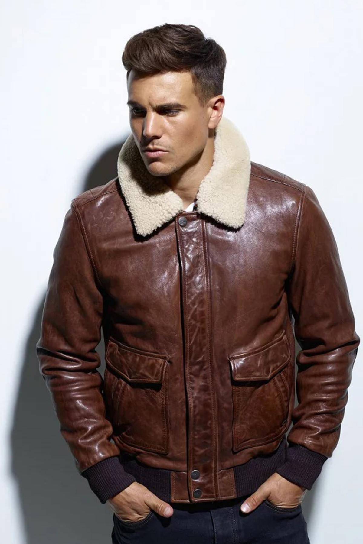 Giacche Uomo Daytona CORSAIR FUR SHEEP PETROL BISON — vista 9