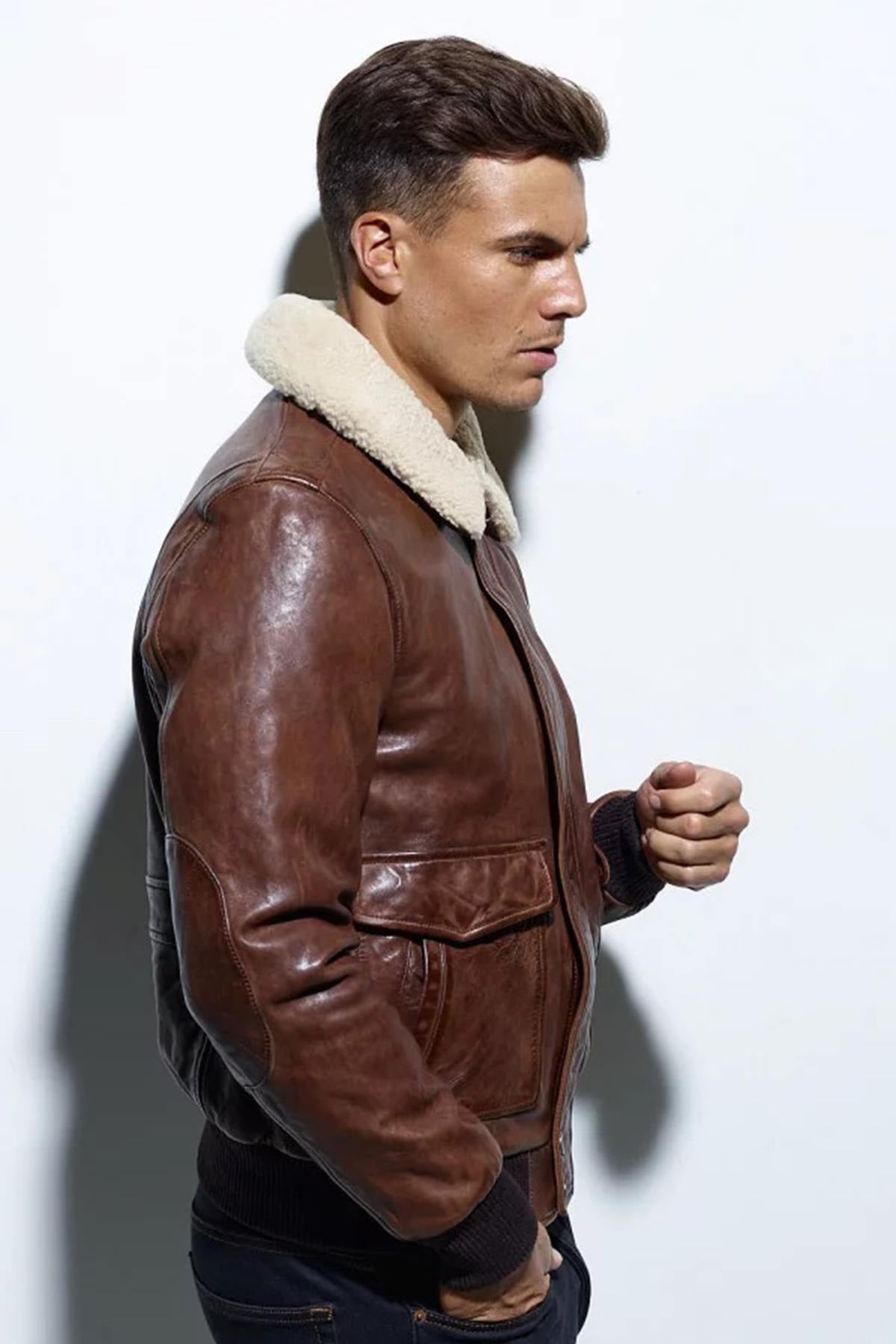 Giacche Uomo Daytona CORSAIR FUR SHEEP PETROL BISON — vista 6