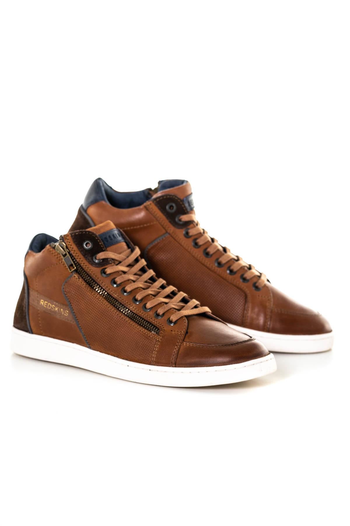 Scarpe Da Ginnastica In Pelle Uomo Redskins DYNAMIC COGNAC+MARRON — vista 1