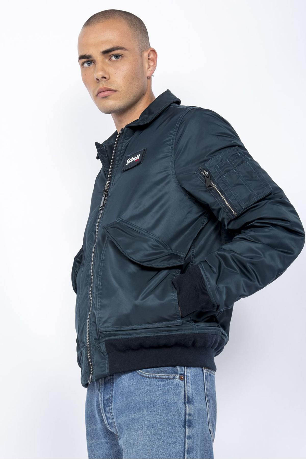 Herren Jacke Schott 210100RS NAVY — Ansicht 3