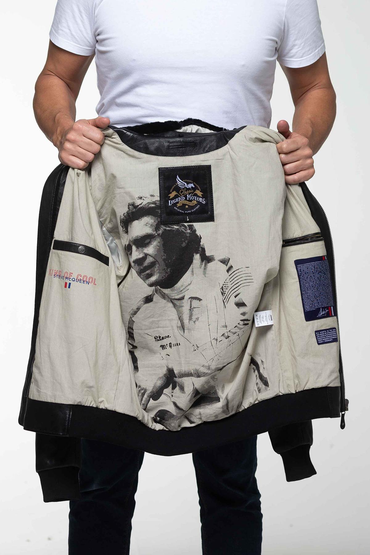 Blouson Homme Steve Mcqueen JOHN SHEEP STEVE MCQUEEN CROWN NOIR — vue 4