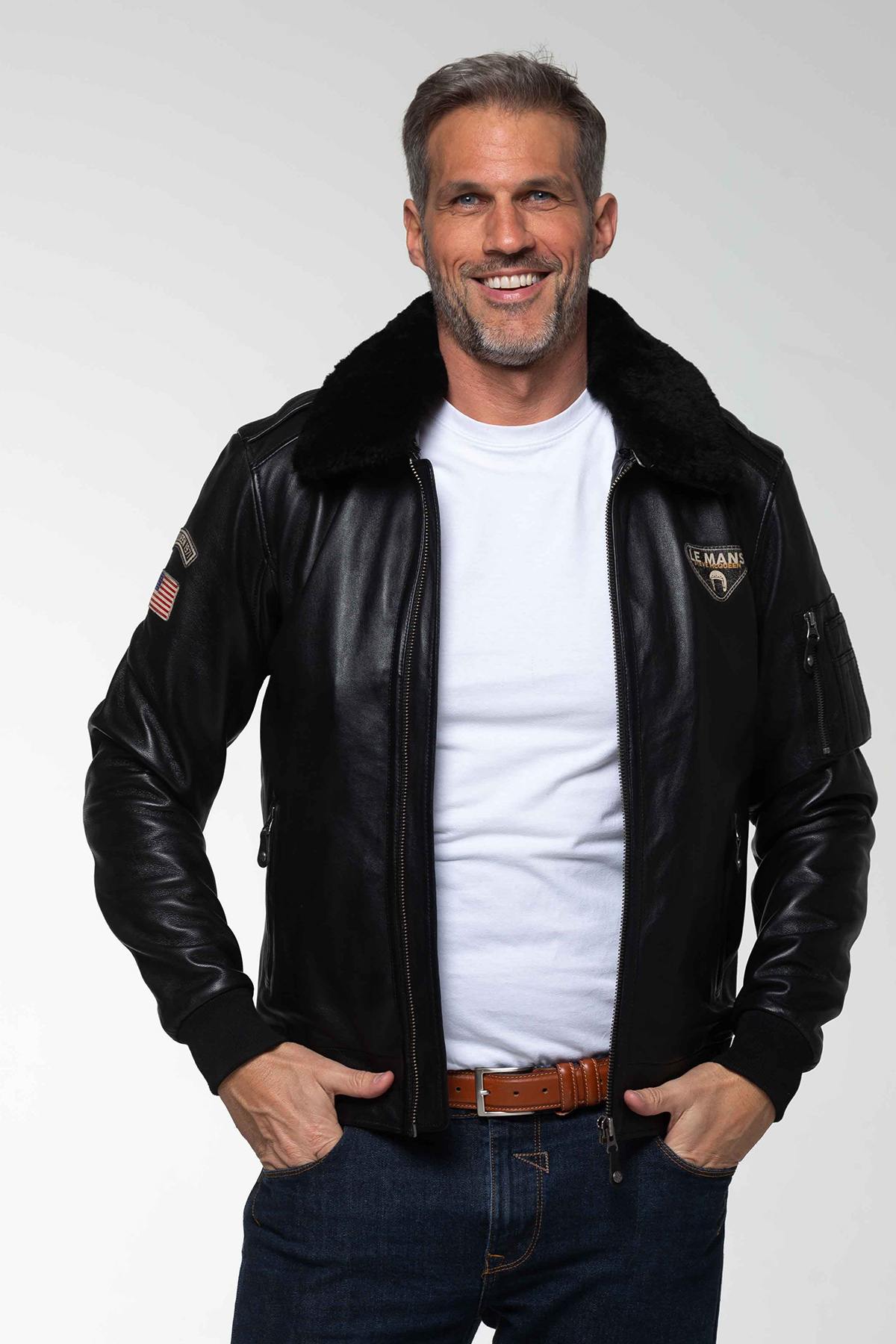 Blouson Homme Steve Mcqueen JOHN SHEEP STEVE MCQUEEN CROWN NOIR — vue 9