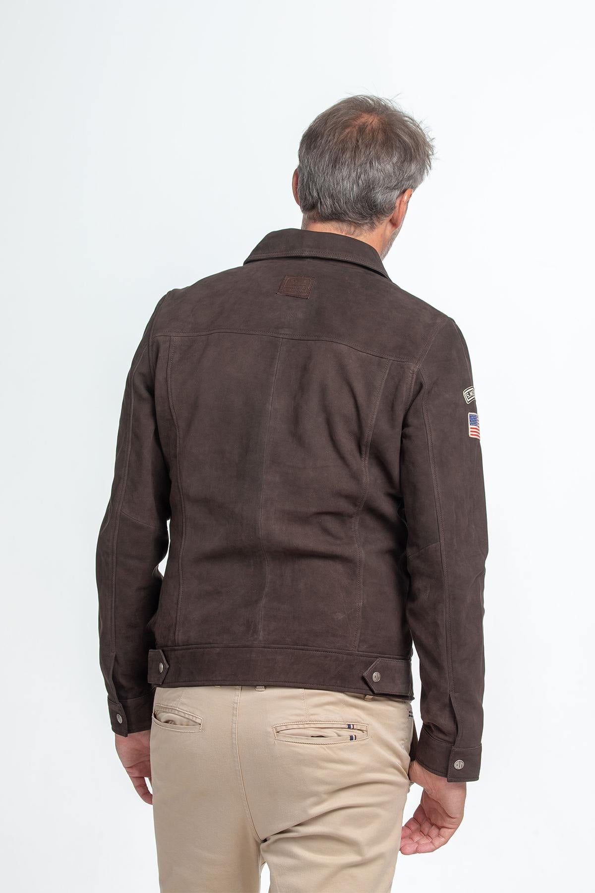 Giacche Uomo Steve Mcqueen CHARLIE SHEEP STEVE MCQUEEN NUBUK MARRON ZZ — vista 4