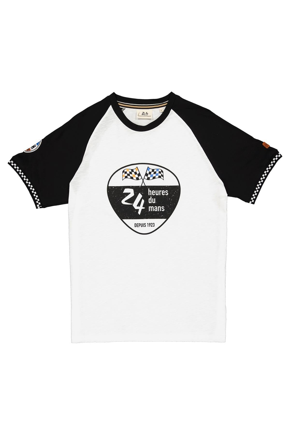 Camiseta Hombre 24h Le Mans TEE SHIRT TSM11-055 ECRU/NOIR — vista 1
