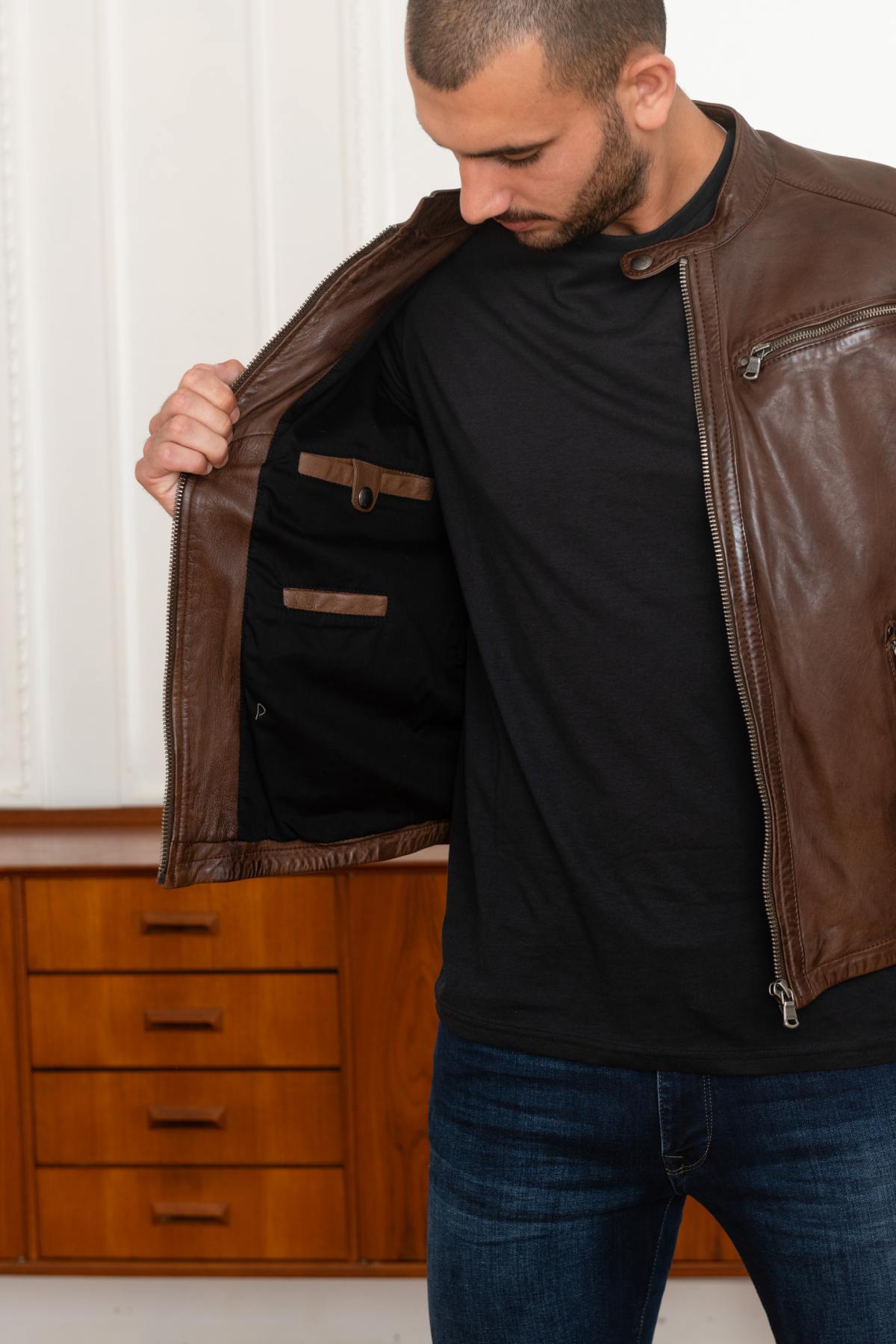 Giacche Uomo Daytona GAFINO LAMB VITA BISON — vista 4