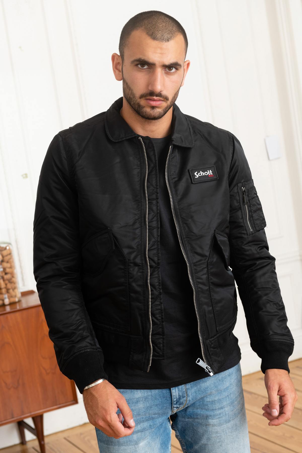 Giacche Uomo Schott 210100RS BLACK — vista 3