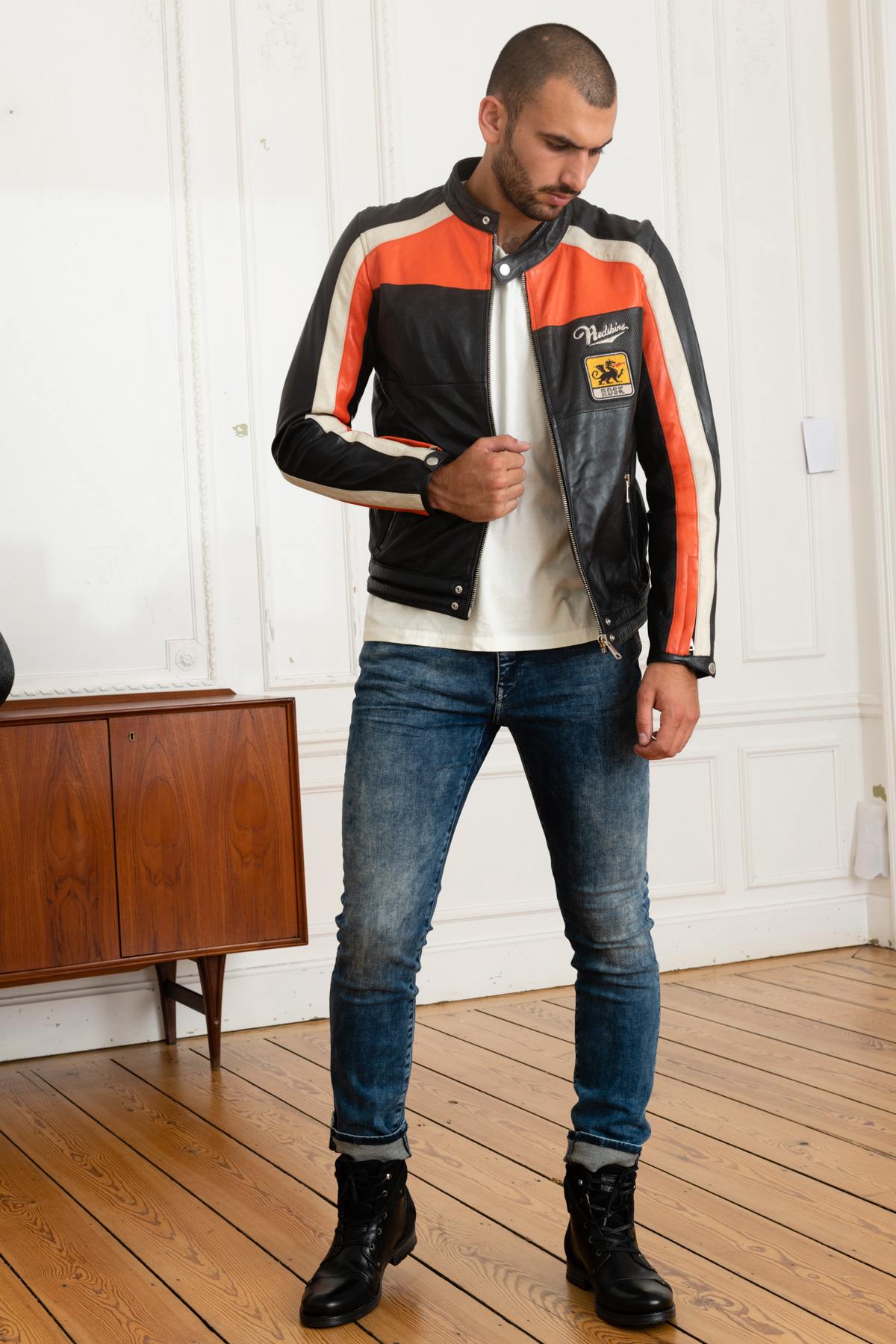 Giacche Uomo Redskins NOTY TRIPWAY BLACK ORANGE WHITE — vista 2