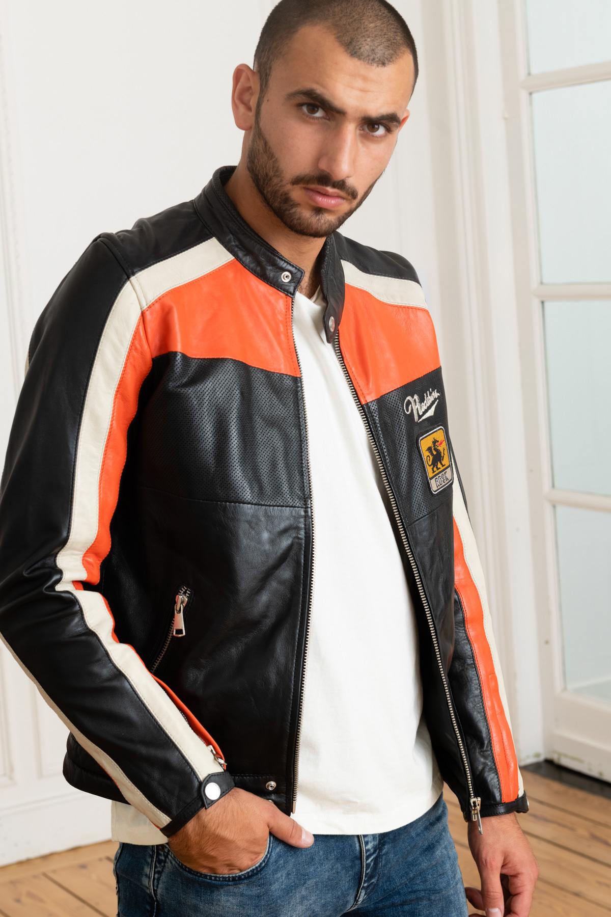Giacche Uomo Redskins NOTY TRIPWAY BLACK ORANGE WHITE — vista 3