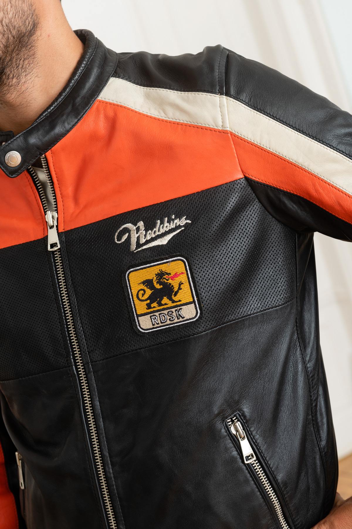 Giacche Uomo Redskins NOTY TRIPWAY BLACK ORANGE WHITE — vista 8