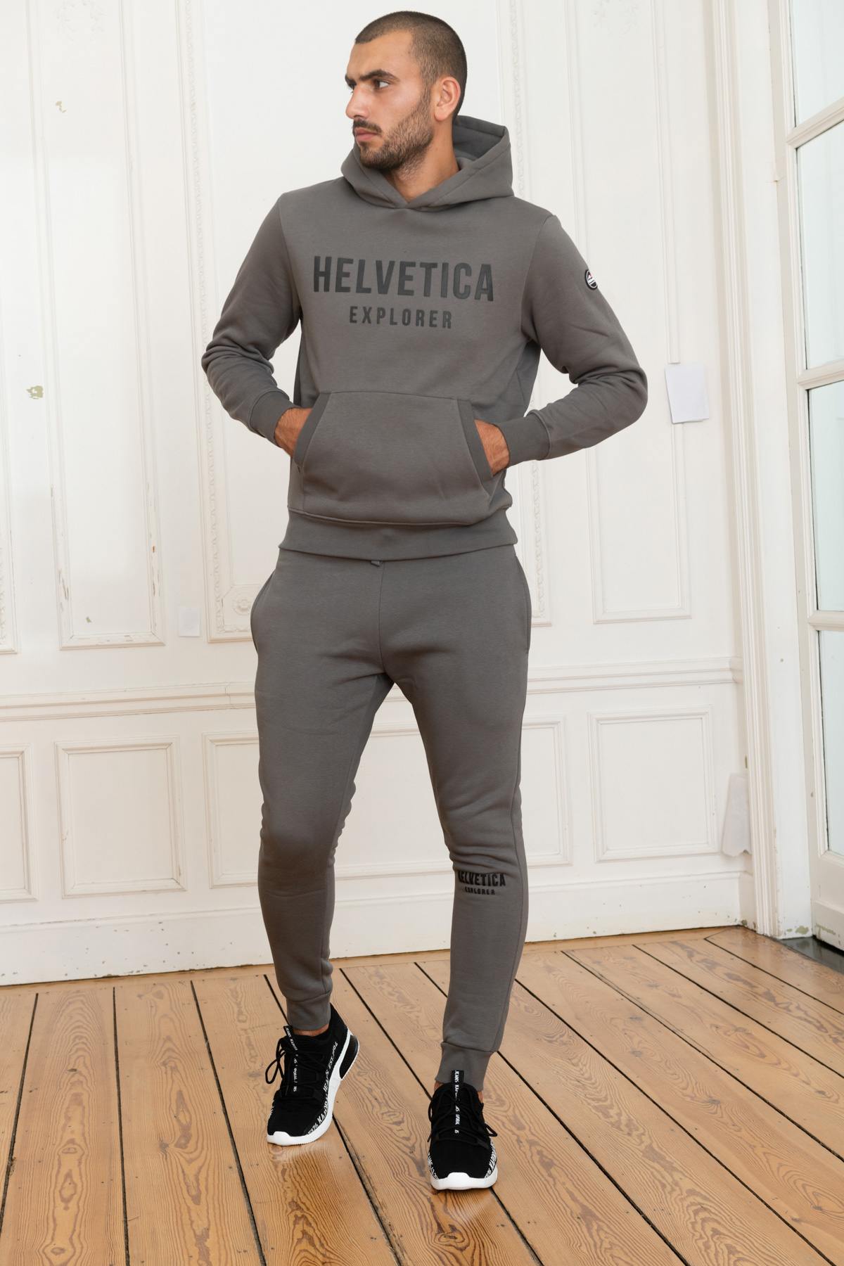 Pull/sweatshirt Homme Helvetica Mountain Pioneers LAUN DARK GREY — vue 2